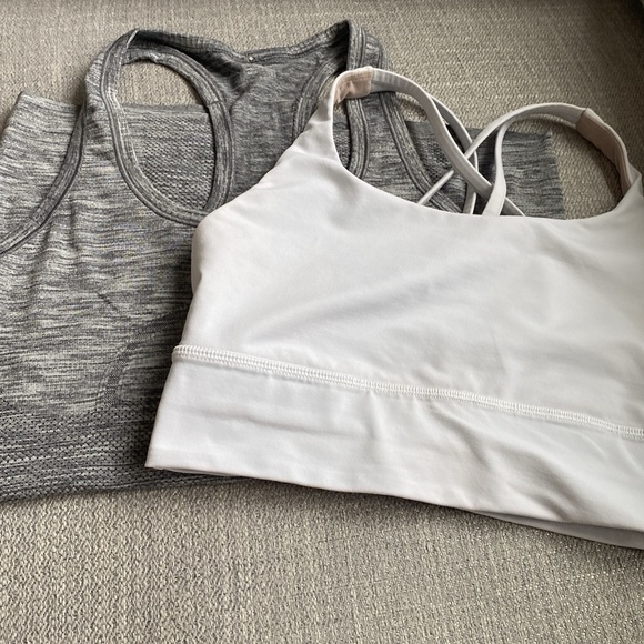 lululemon athletica Other - Bundle of two Lululemon Energy Longline sports bra and grey tank top size 6